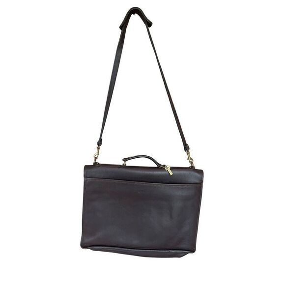 Jack Georges Womens Brown Leather Turn Lock Closure Shoulder Messenger Bag - Picture 2 of 10